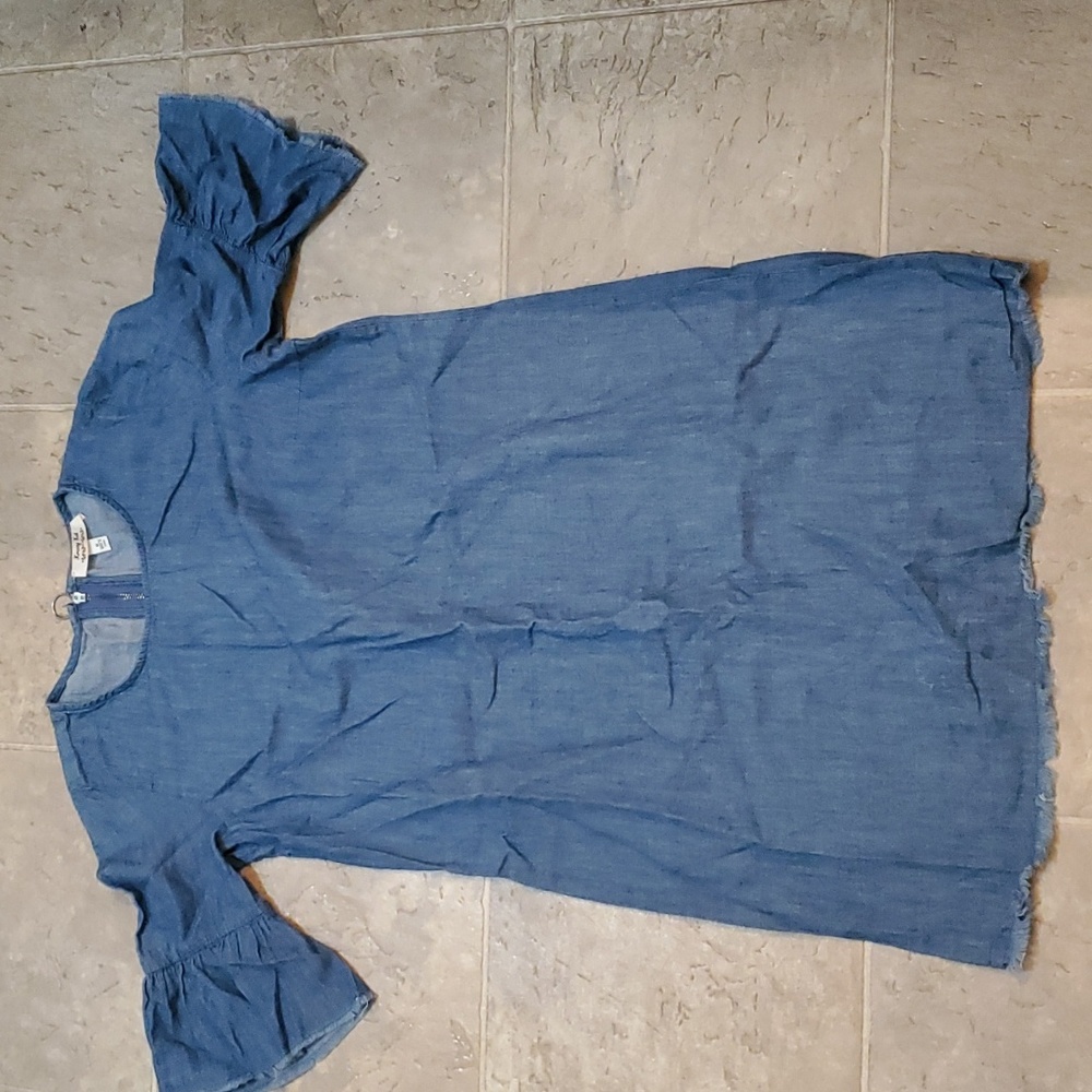 Denim Dress w/ bell sleeve